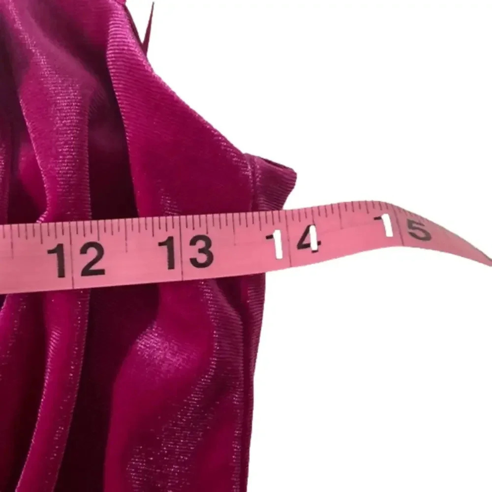 NWT hoco dress party dress medium mini dress strapless hot pink velvet v wire - Picture 7 of 14